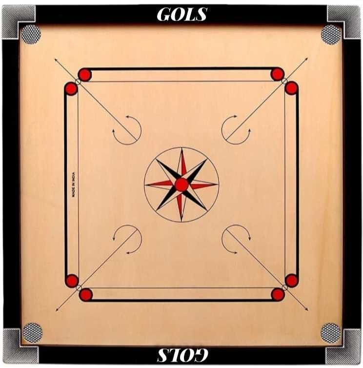 gols Wood Carrom Board Small Size 20X20Inch with 1set coins,striker & powder 10 cm Carrom Board-picture-29