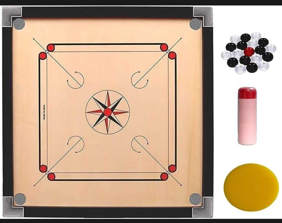gols 20x20Inch Wooden Carrom Board,Premium Wooden Indoor Game Board for Kids & Family 10 cm Carrom Board-picture-14