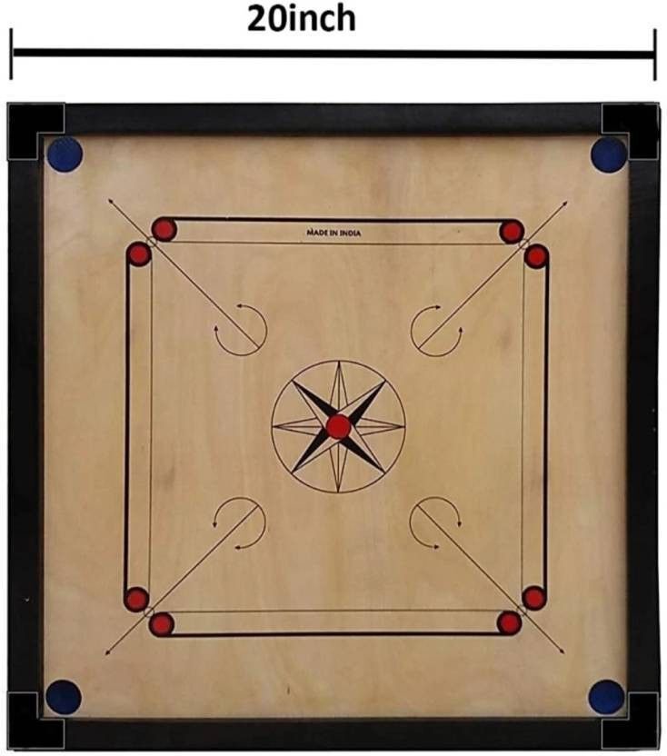 gols Gloss Finish Carrom Board with Coins, Striker & Powder 20inch Carrom Board 10 cm Carrom Board-picture-24