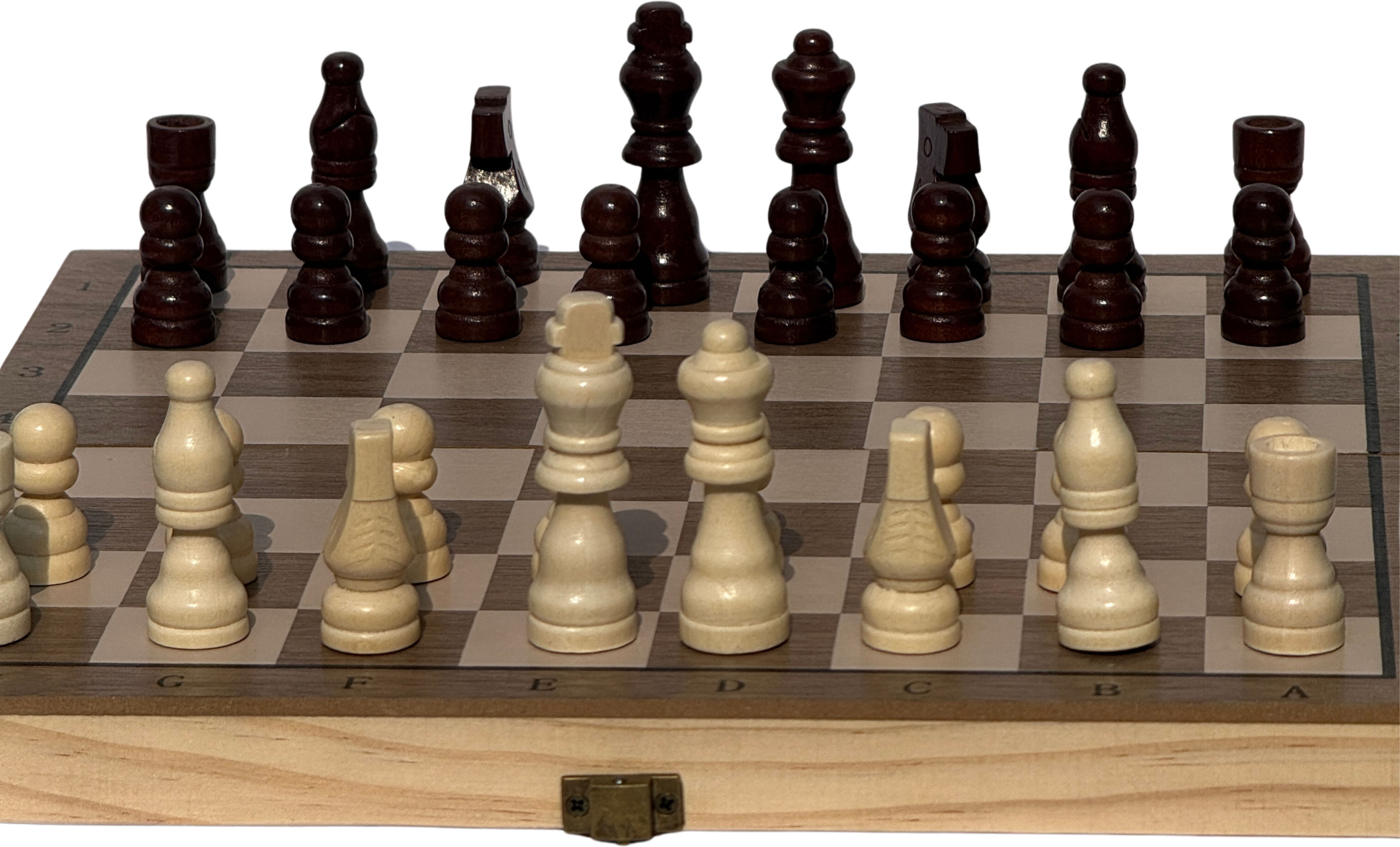 Magnetic Wooden Chess Set 16 Inch Pine Wood Folding Board Game 16 cm Chess Board-image-17