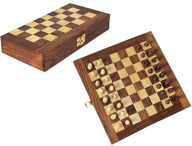 neha wooden handicraft Foldable Chess Board Set 7 cm Chess Board-picture-20