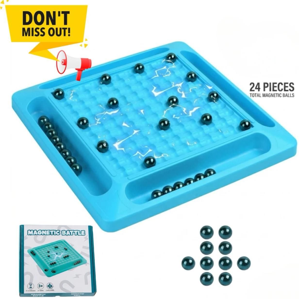 Magnetic Chess Fun Learning Board Game with 24 Magnetic Balls Family Challenge 0 cm Chess Board-image-36