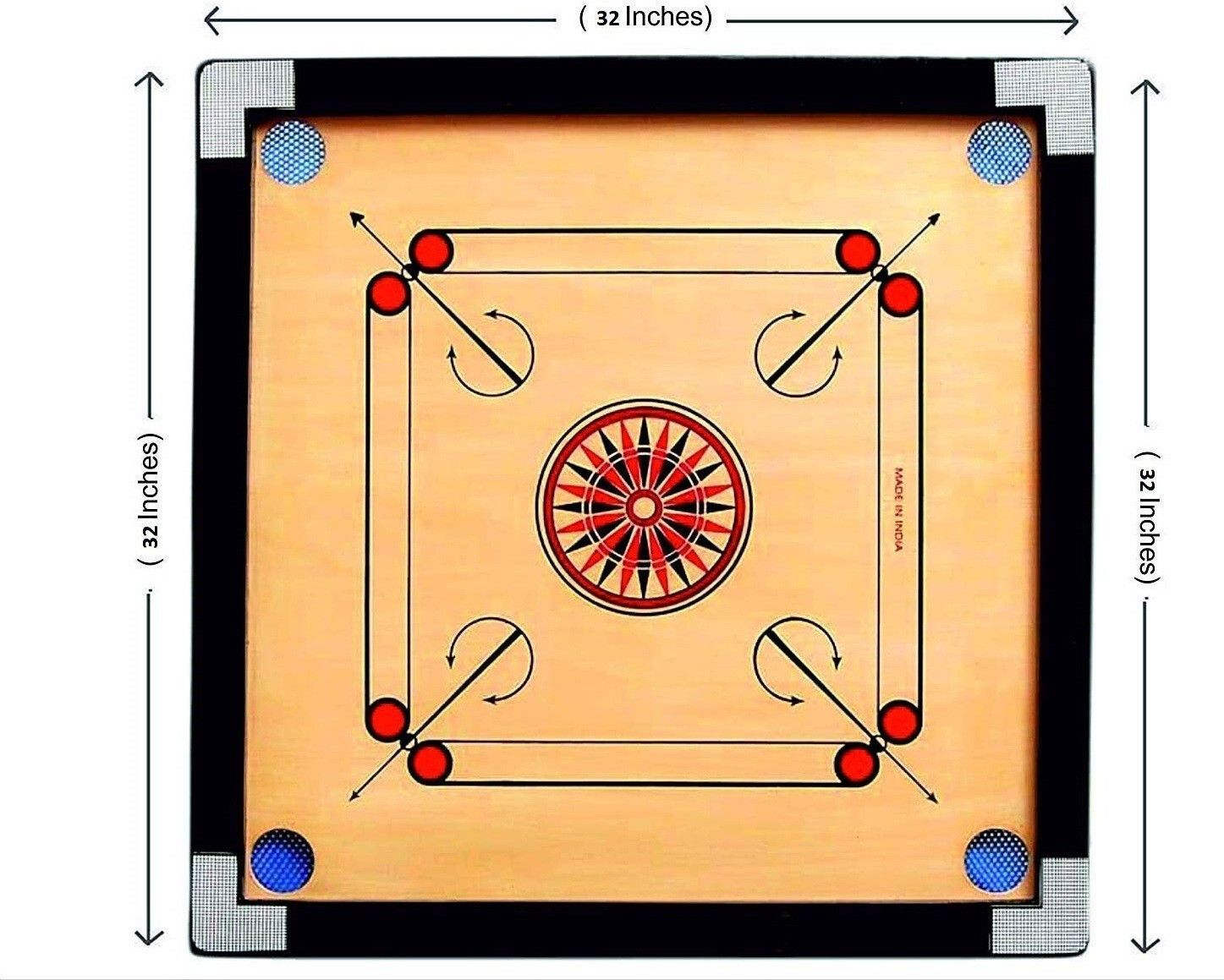 houseofcommon Gloss Finish Full size Carrom Board with Coins, Striker & Powder Size 81.28 cm Carrom Board-picture-49