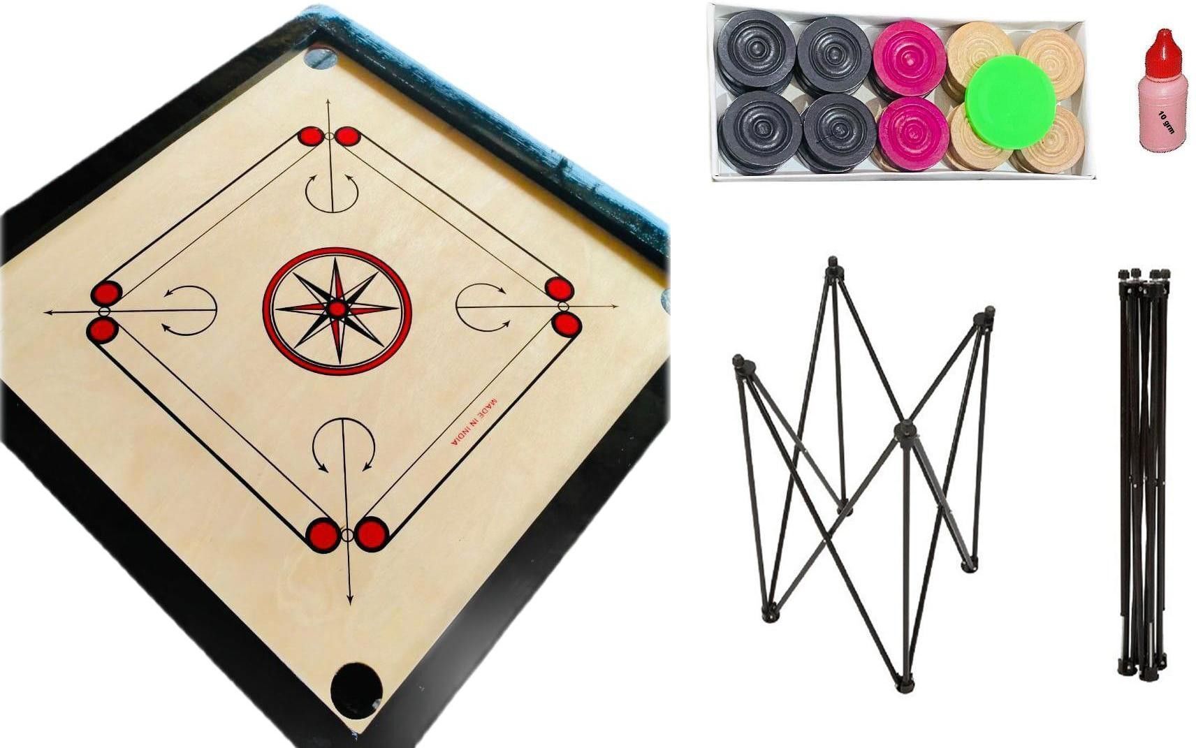 fitdex Matte Finish large Carrom Board with Stand ,wooden Coins,Striker 80 cm Carrom Board-picture-9