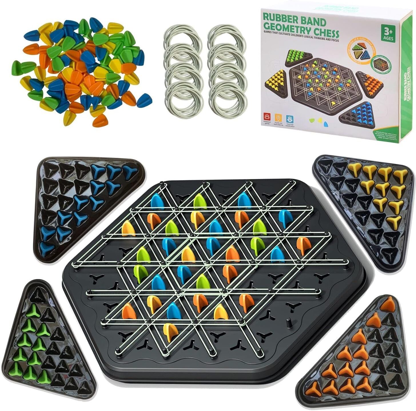 hirva creation Triangle Chain Chess Game – Strategy Board Game for Kids & Adults, 2-4 Plyrs 5 cm Chess Board-picture-23