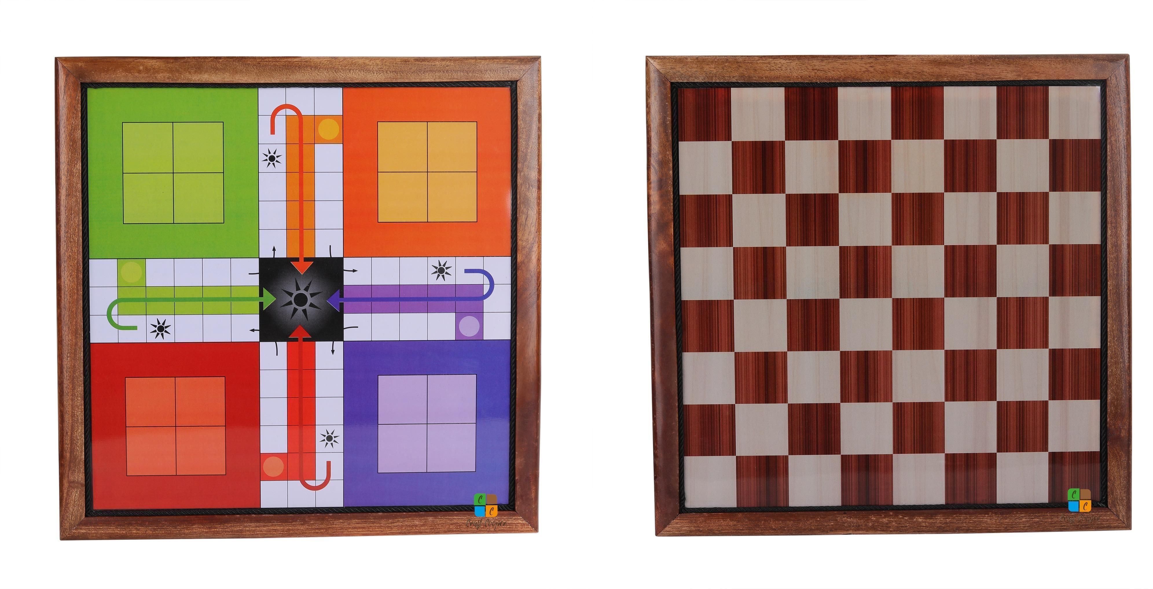 Wooden Magnetic Chase and Ludo 2 in 1 with Box and accessories 5 cm Chess Board-image-40