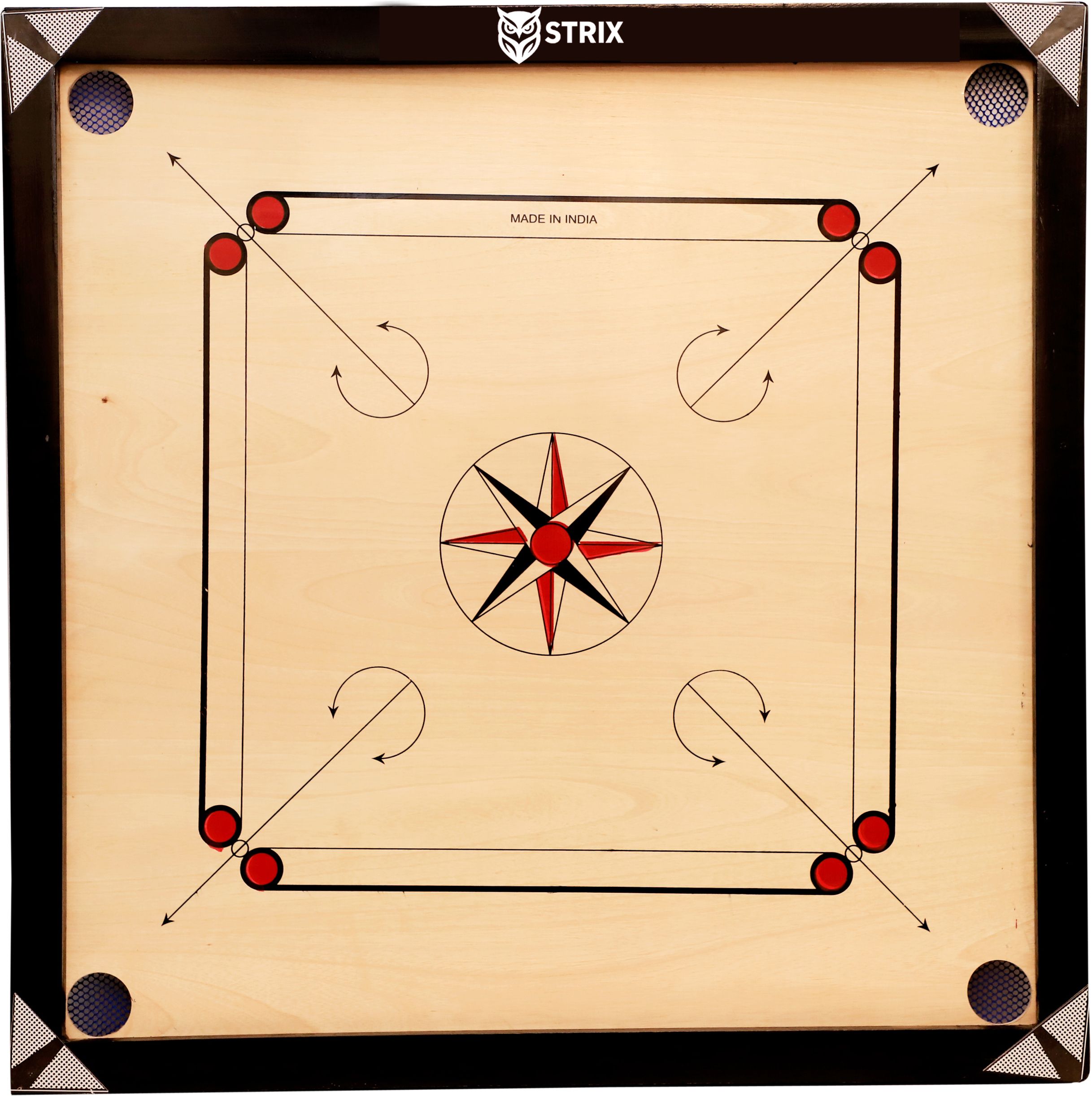 strix 32-Inch Carrom Board with Wooden Frame | Smooth Playing Surface for Casual 63 cm Carrom Board-picture-33
