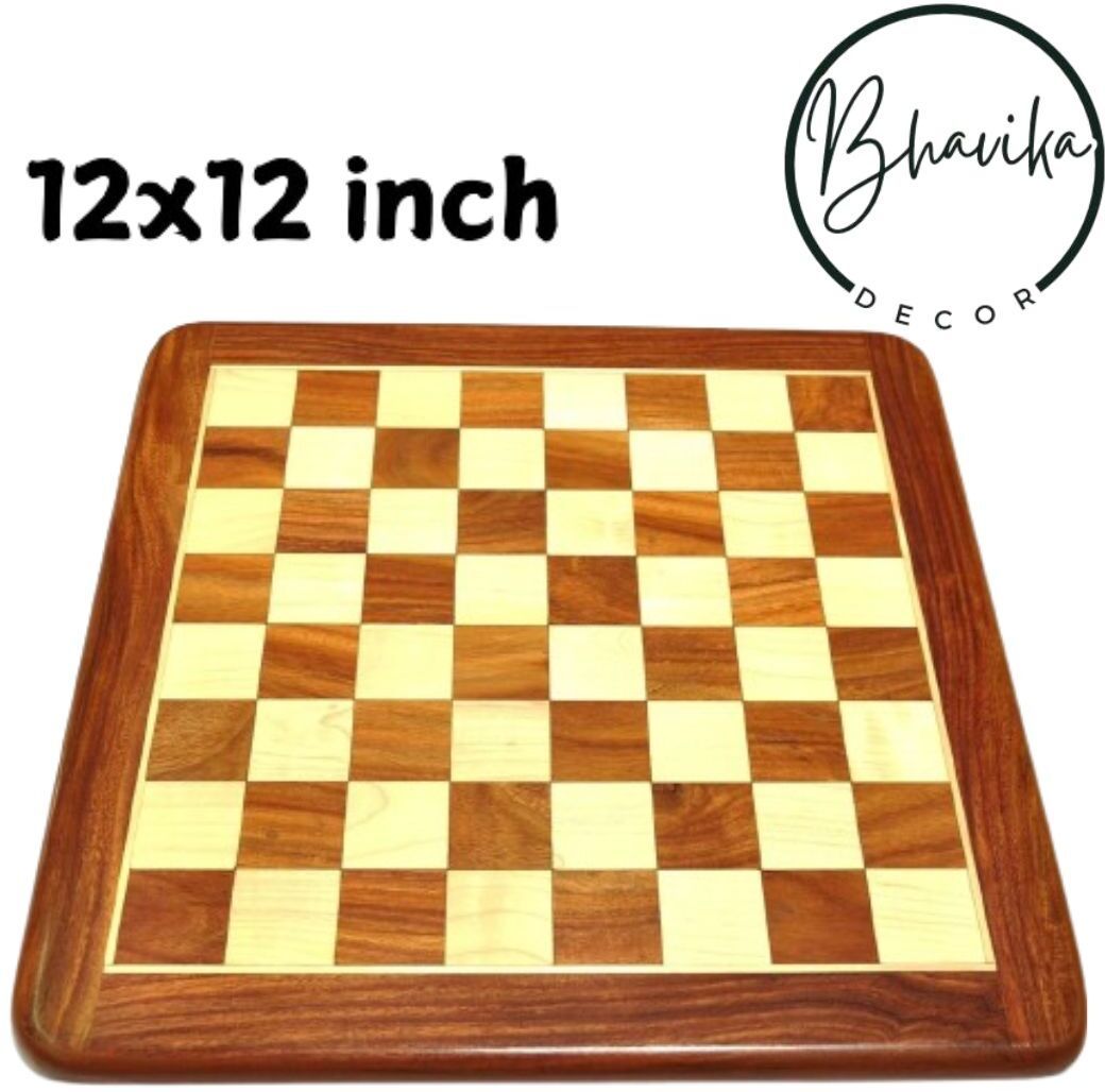 Handmade Flat Wooden Chess Board | Chess Peices Not Included|12x12 inch 30.48 cm Chess Board-image-9