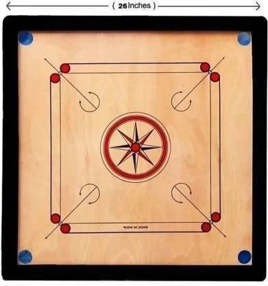 houseofcommon 6mm Ply 26 Inch CarromBoard with CrystalCoins Striker Powder Medium Size 74 cm 74 cm Carrom Board-picture-22