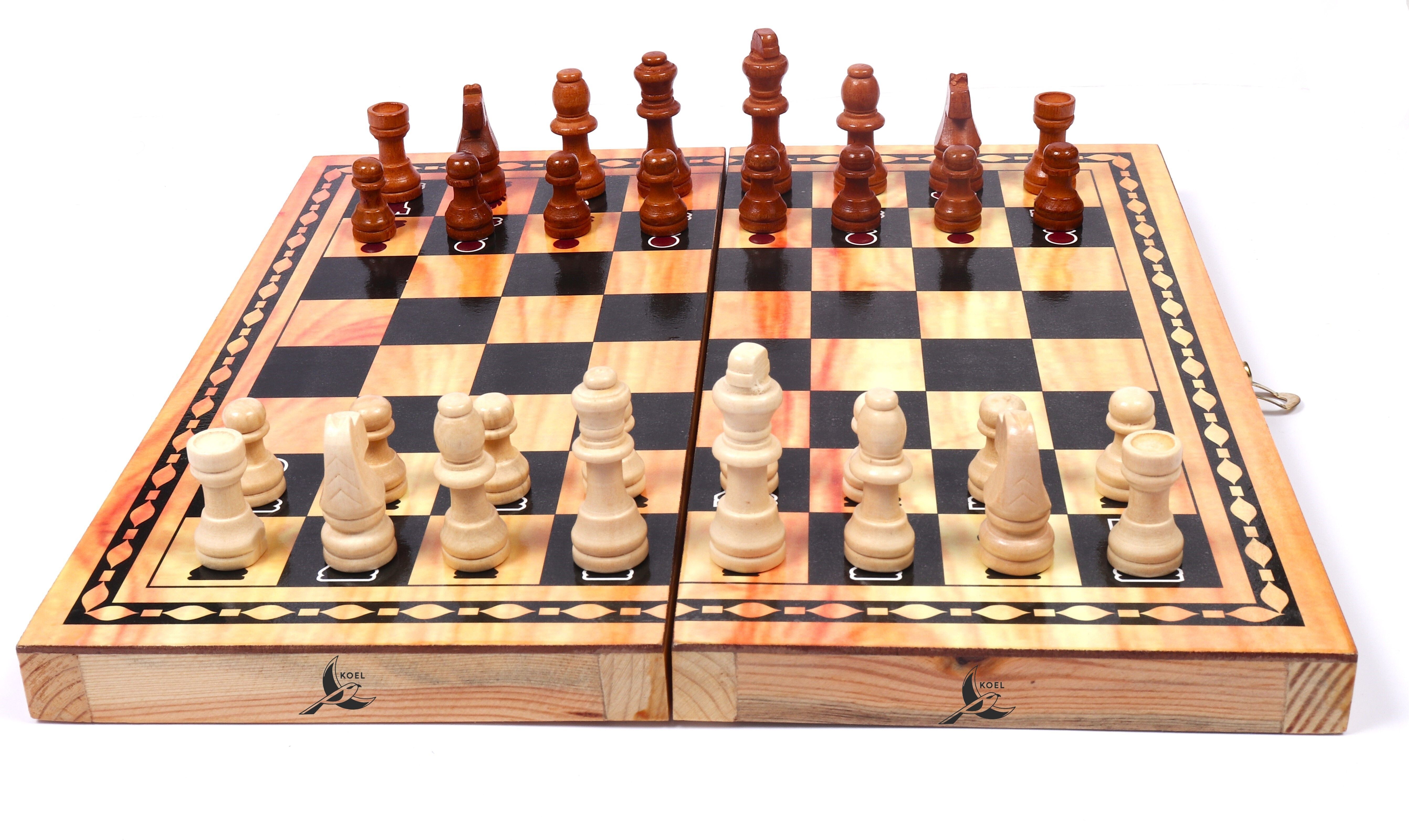 Wooden Folding Chess Set with Wooden Chess Pieces 30 cm Chess Board