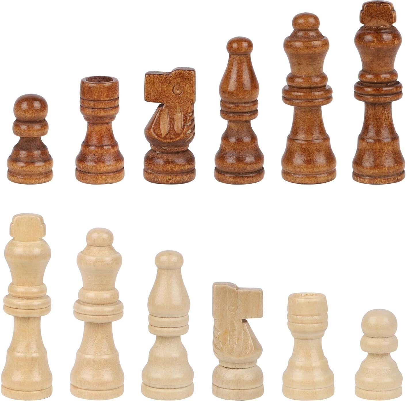 spocco Wooden Chess Coins Set of 32 Non Magnetic Chess Pieces for All Chess Board 11 3 cm Chess Board-picture-25