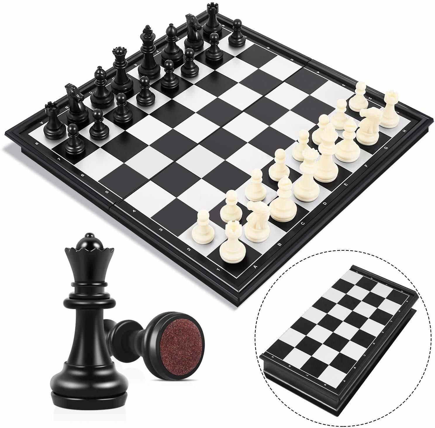 Magnetic Travel Chess Set with Folding Chess Board Educational Toys for 5 cm Chess Board-image-3