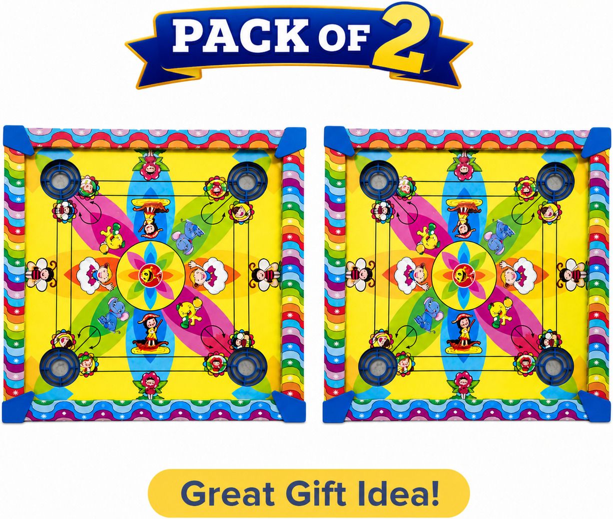 2-in-1 Carrom Board with Ludo Game Combo for Family & Kids Indoor Fun Play Set 34 cm Carrom Board-image-40