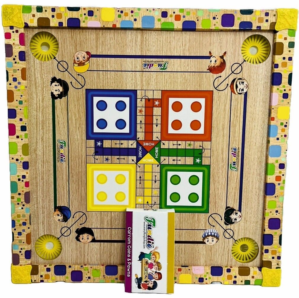fundio 6 in 1 carrom board I carrom board plywood I multi game carrom board 2 cm Carrom Board-picture-7
