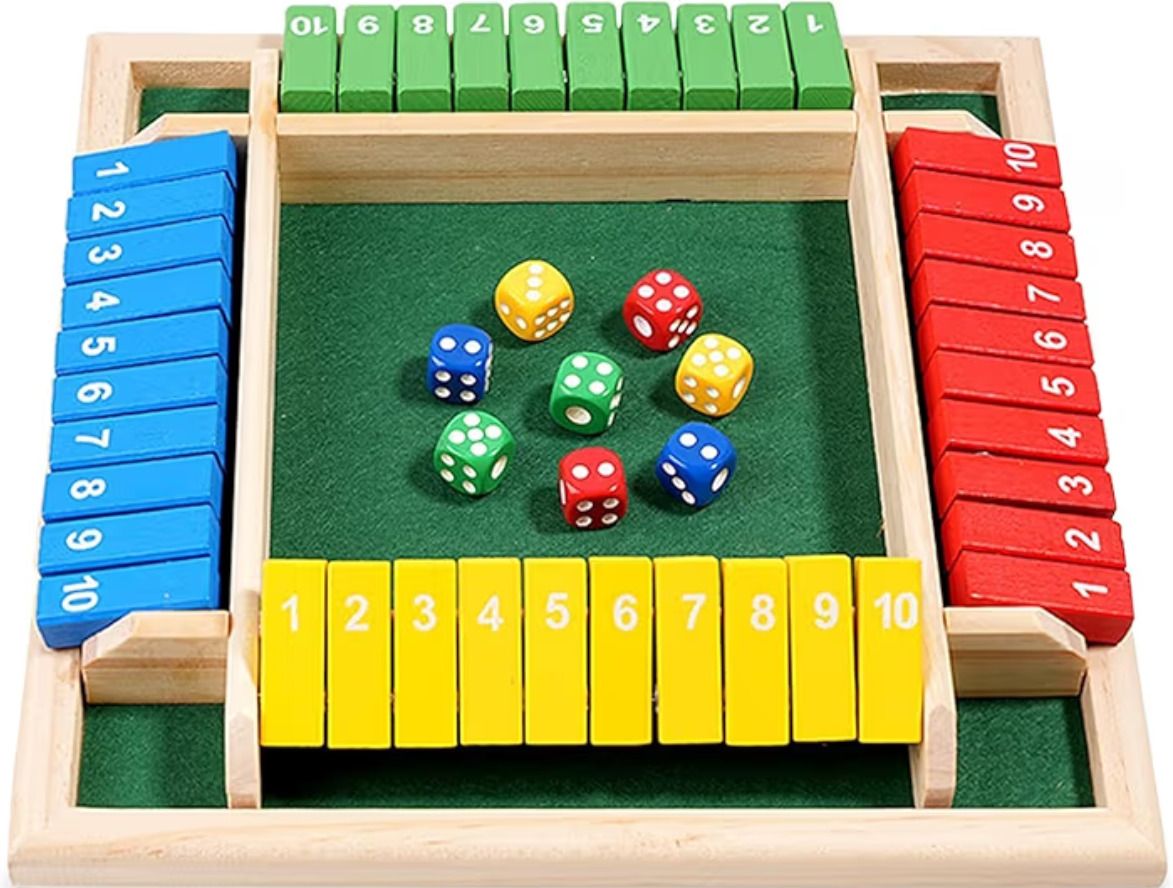 shyam 8 Dice Shut The Box Game Classic 4-Sided Wooden Board Game 6 cm Dart Board-picture-24