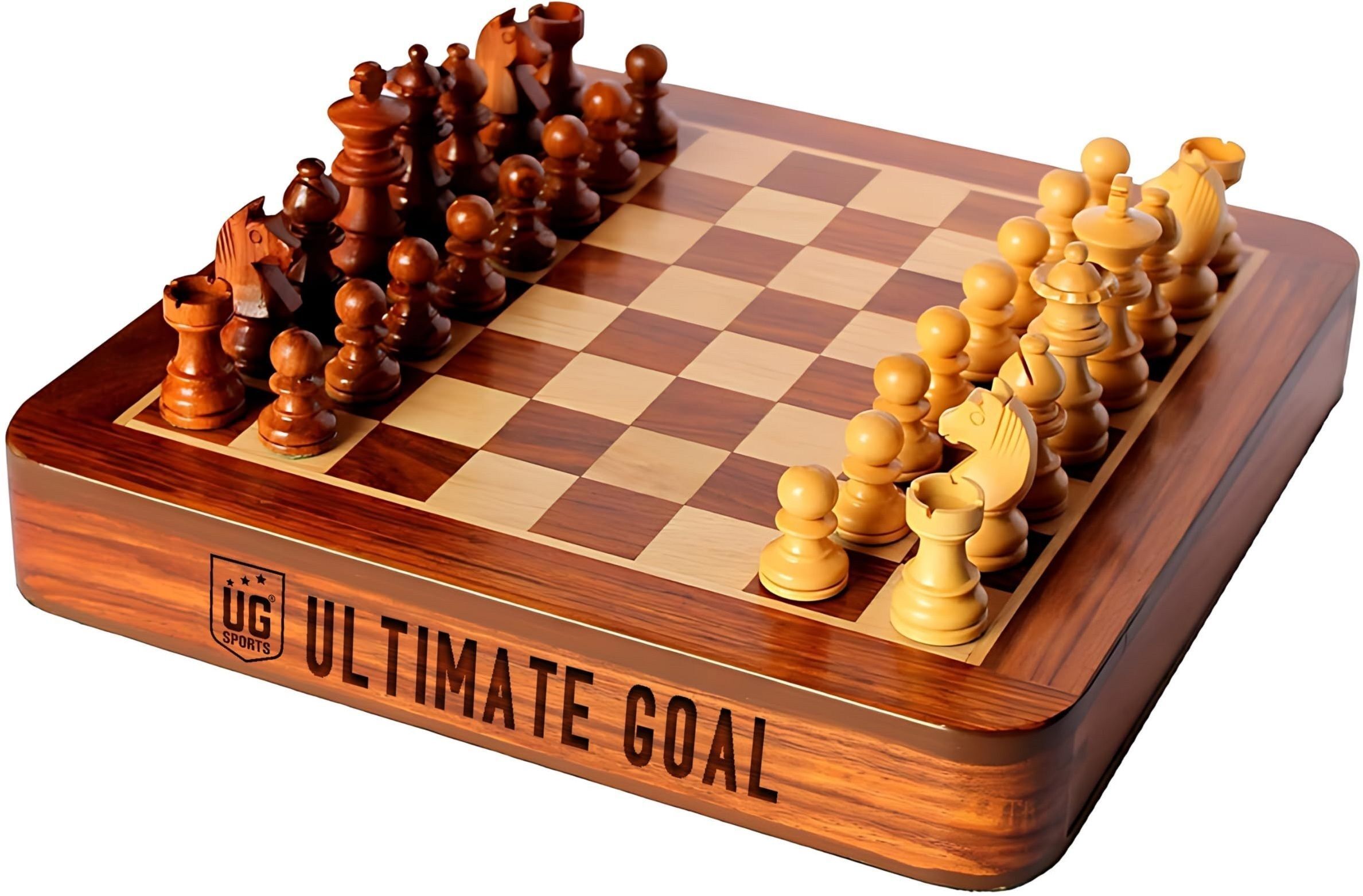 Wooden Drawer Chess Board with Magnetic Pieces for Kids and Adults- 12x12 Inches 2 cm Chess Board-image-42