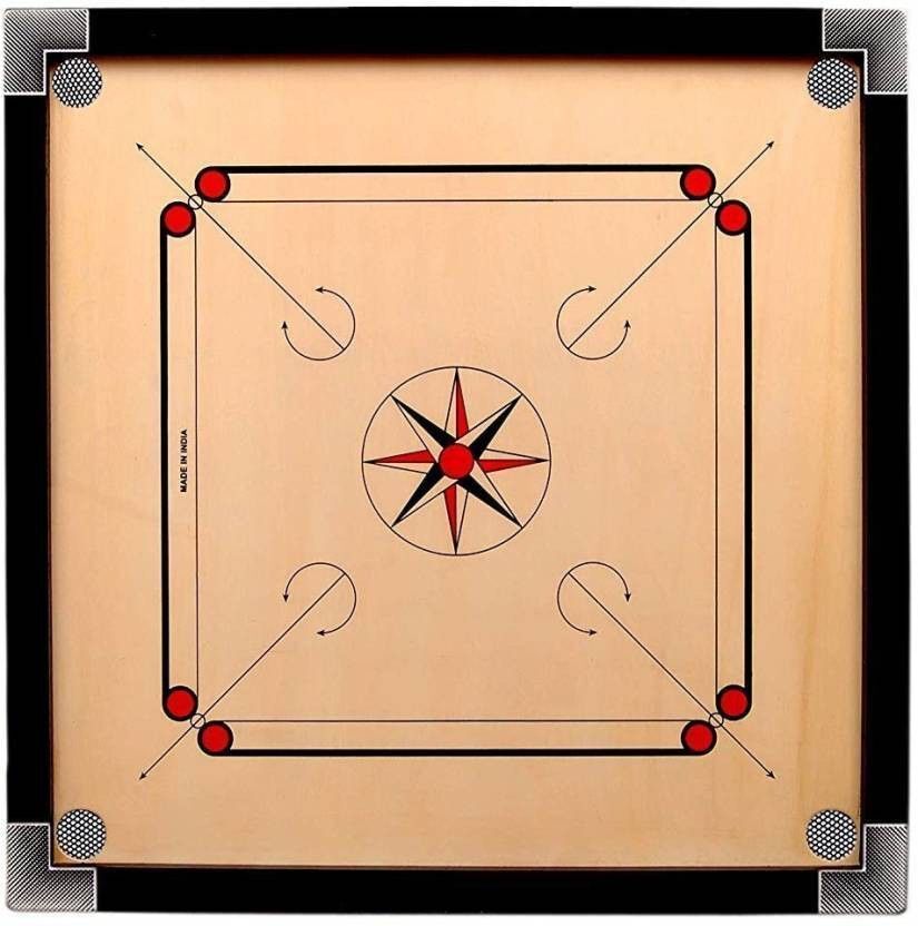 gols MEDIAM SIZE WOODEN CARROM BOARD 26INCH WITH COINS,STRIKER & POWDER 10 cm Carrom Board-picture-10