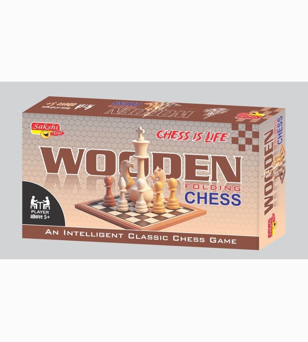 Wooden Folding Chess Game Set 32 * 32 CM for Indoor and Outdoor 5 cm Chess Board