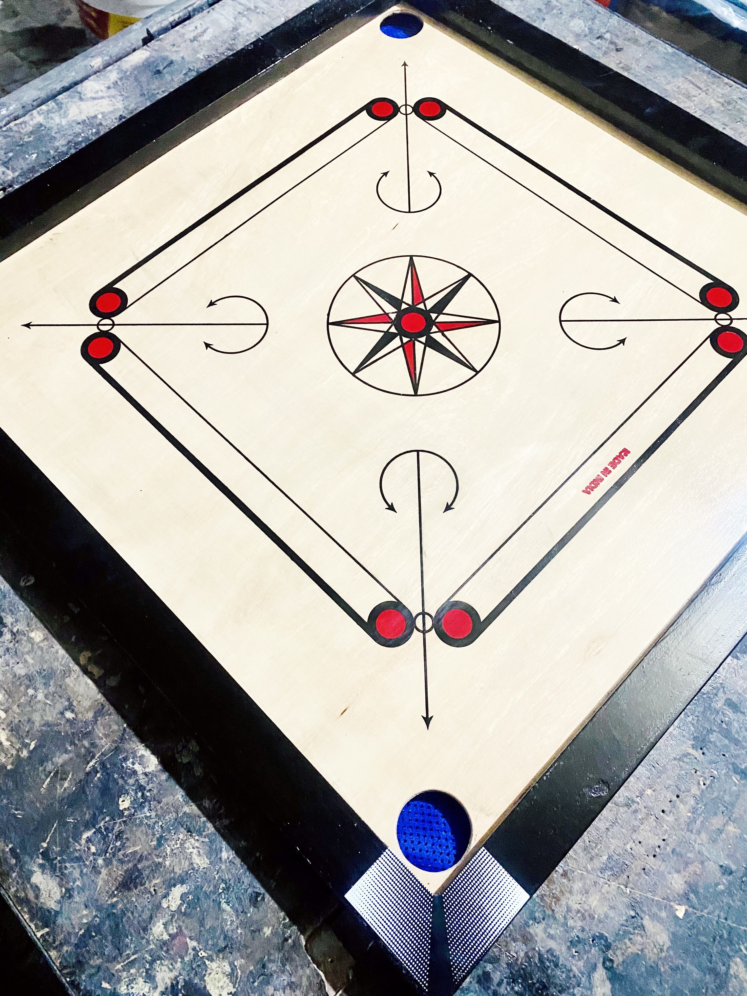 wwar Matte Finish medium Carrom Board with wooden Coins Striker Powder (26 x 26 Inch) 66 cm Carrom Board-picture-23