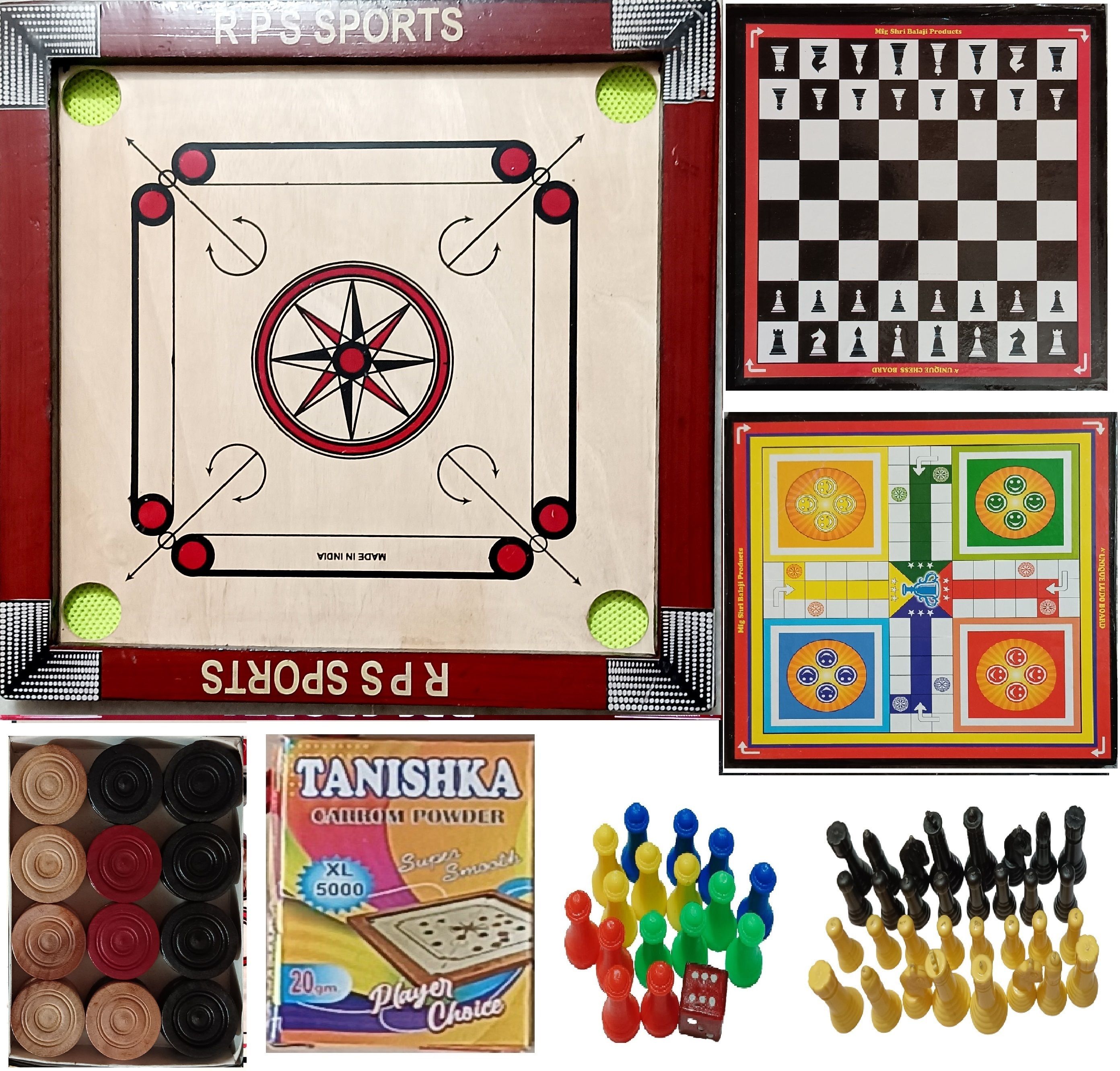 Red Frame Carrom Board 20x20 Inch with Chess Board & Wood Coin 50 cm Carrom Board-image-45