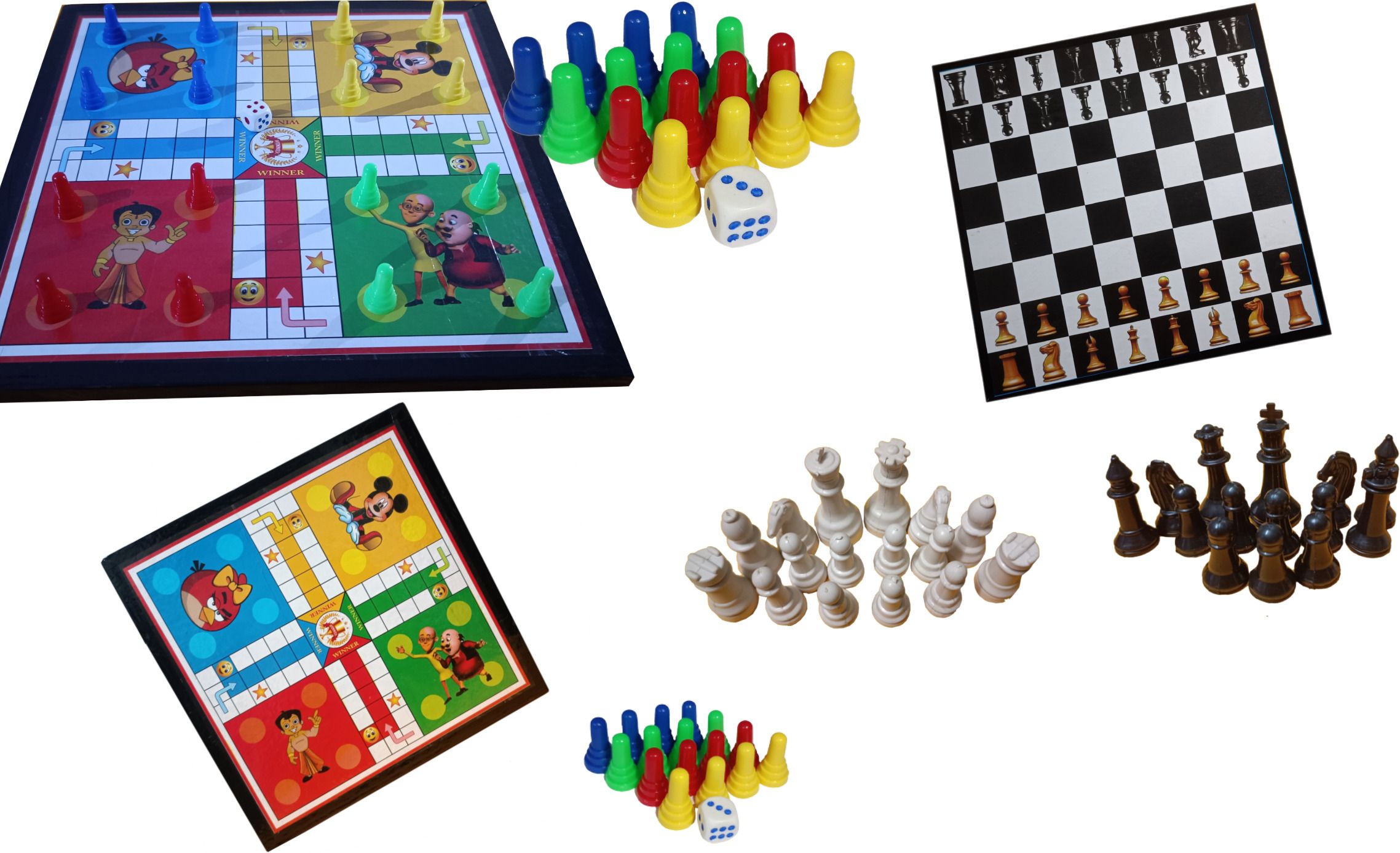 hhs sports Wooden Chess Board, Ludo & Snake Board With 2 Set Ludo & 1 Chessmen coins Set A 30.48 cm Chess Board-picture-39