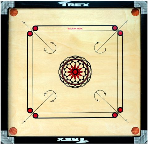 Premium 32inch Round Pocket with Wooden Coins ,Striker & Disco powder 81.28 cm Carrom Board