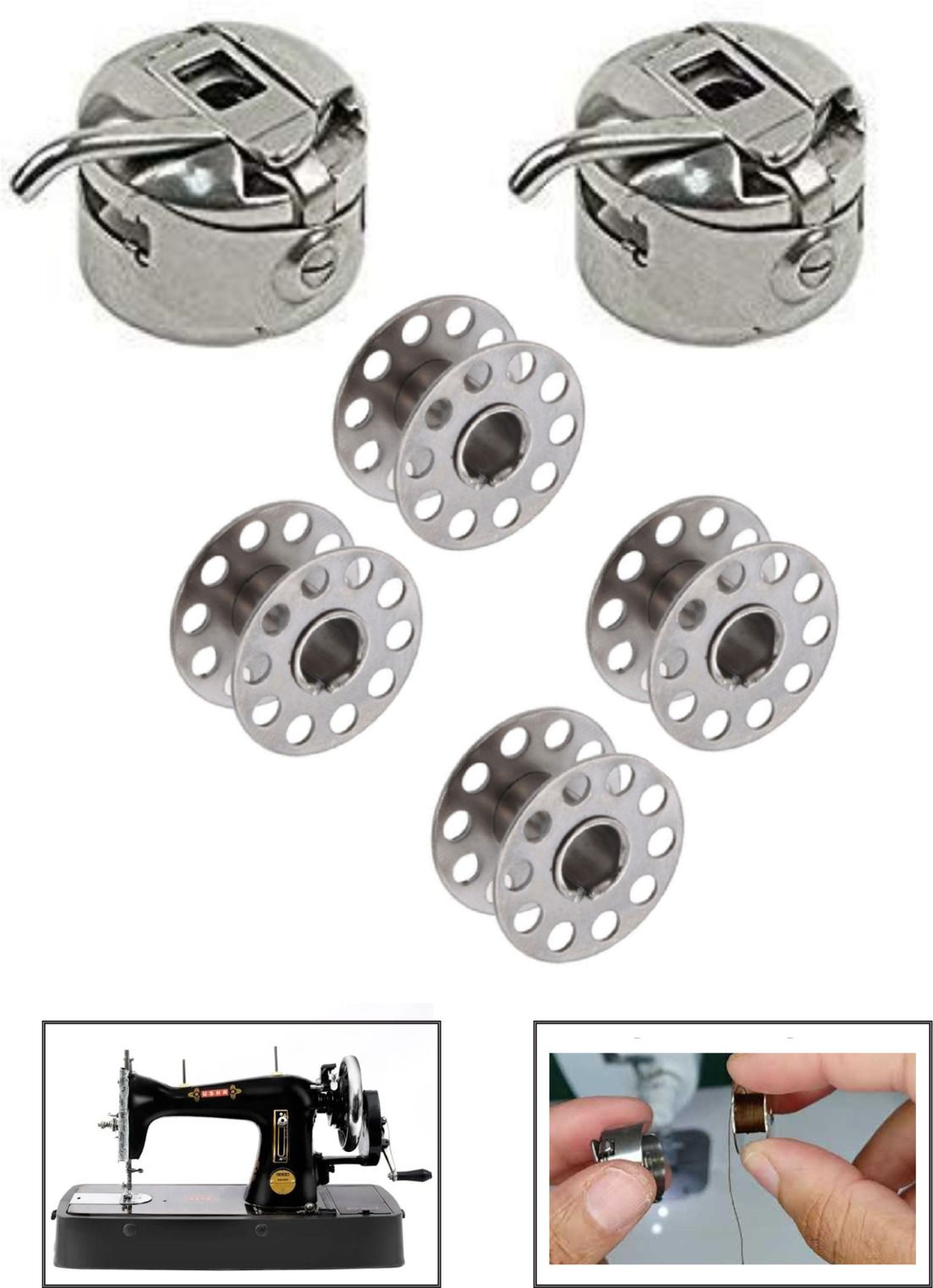 TWO BOBBIN CASE FOUR BOBBIN FOR SEWING MACHINE Bobbin Case-image-12
