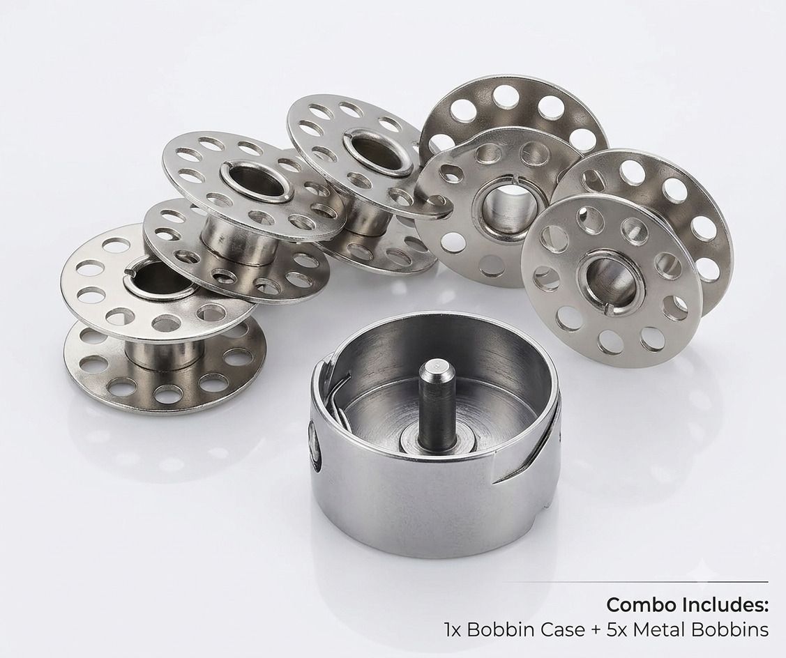 ssarticle \Domestic Sewing Machine Bobbin Combo | 5 Metal Bobbins + 1 Bobbin Case Metal Bobbins-picture-30