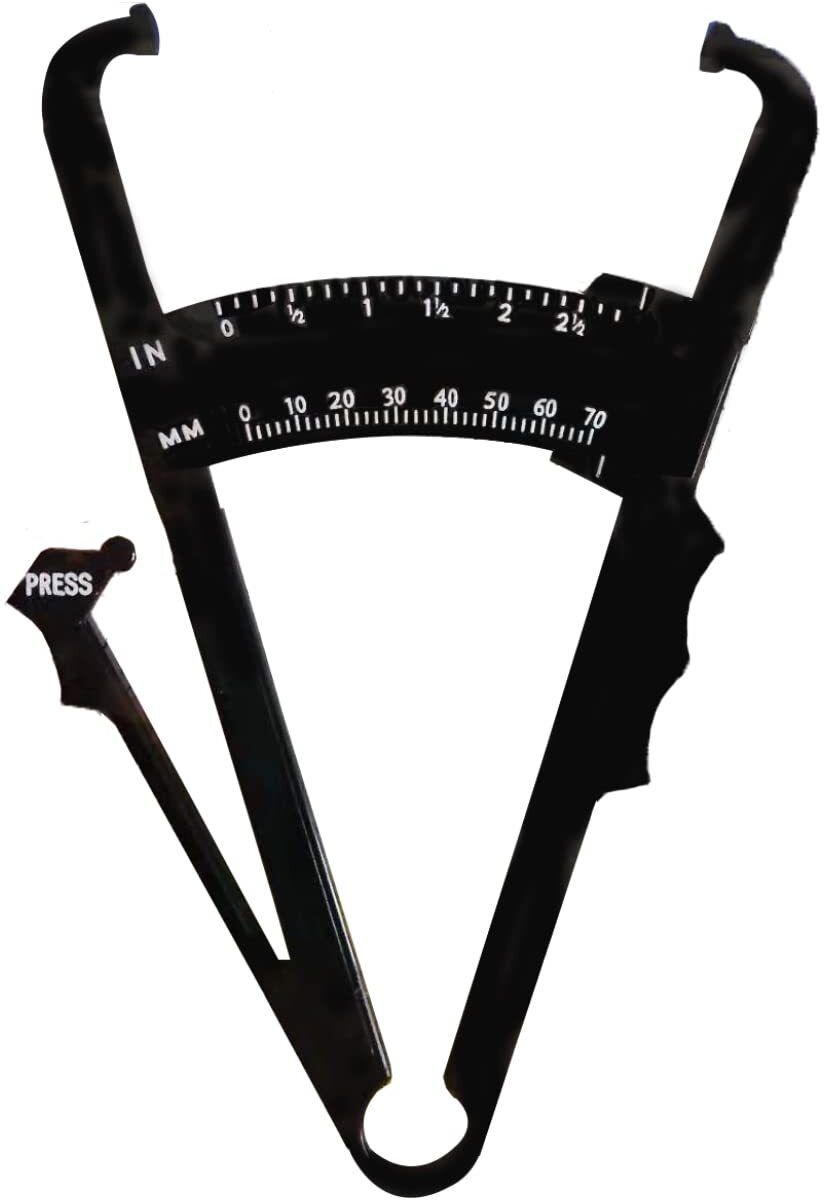 SYGA Body Fat Caliper for BMI, Skinfold, Fitness & Weight-Loss Measurement, Black Body Fat Analyzer