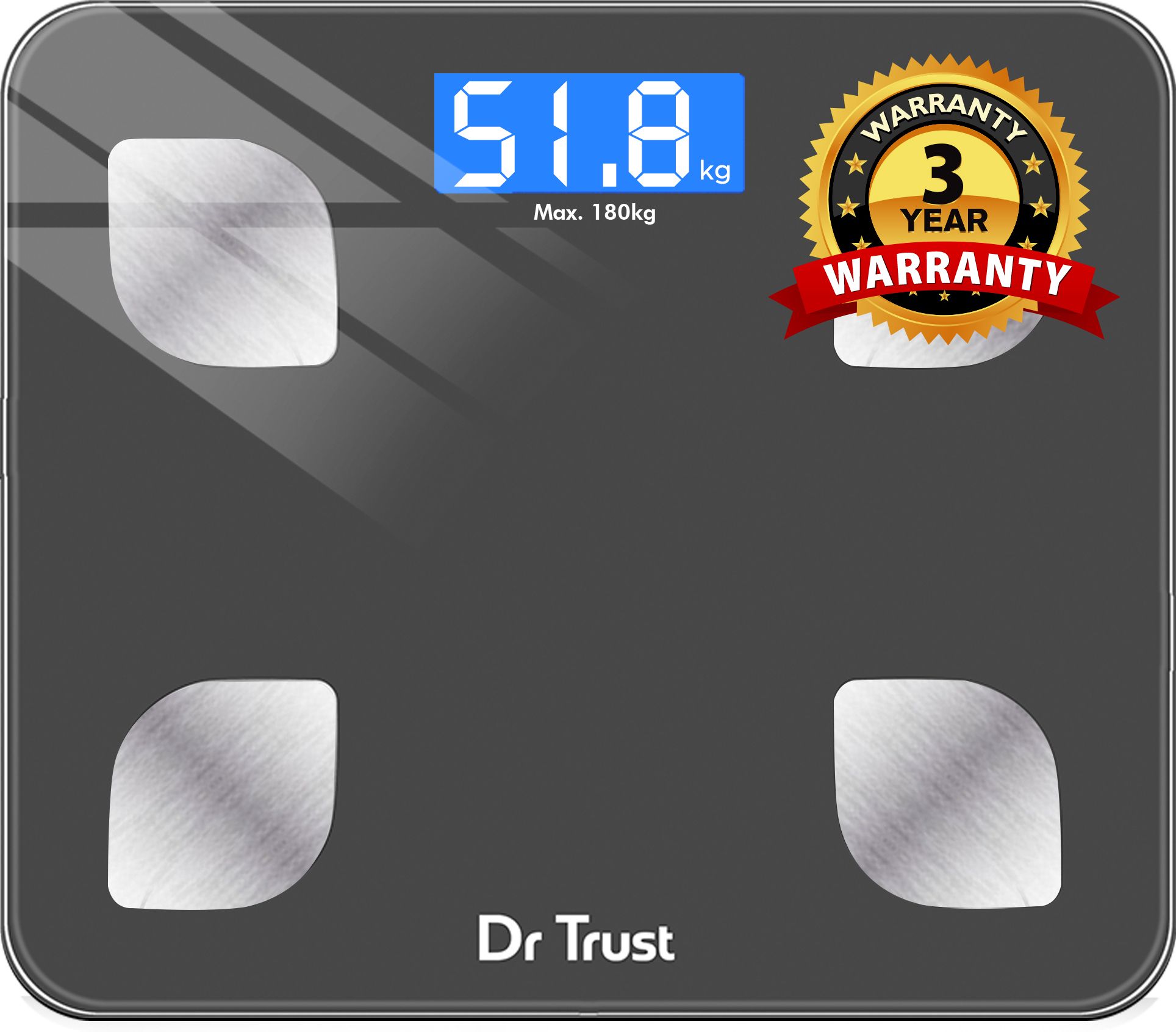 Dr Trust (USA) Model-505 Bluetooth USB Rechargeable Digital Smart Body Composition Scale Monitor Electronic Machine With Body Fat Analyzer