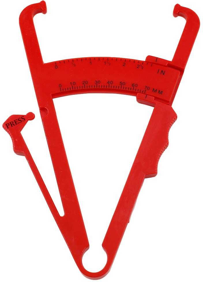 SYGA Body Fat Caliperfor Body - Skinfold Calipers for Accurately Measuring BMI Skin Fold Fitness and Weight-Loss, Red Body Fat Analyzer