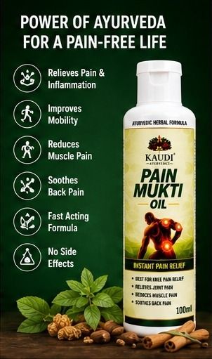 KAUDI Natural Joint & Muscle Relief Oil 100ML Ayurvedic Massage Formula Liquid-image-42