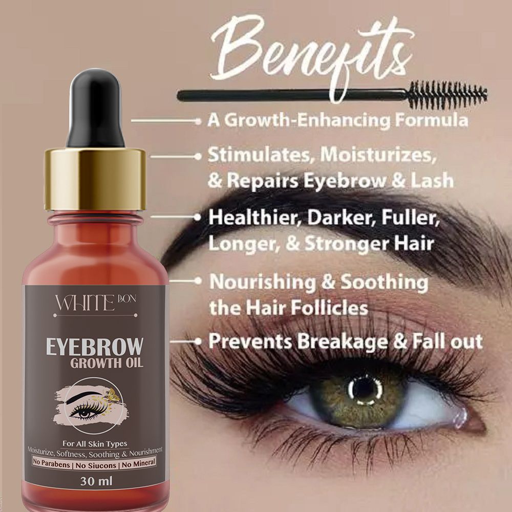 100% Pure Eyebrow & Eyelashes Growth Oil-Enriched with Natural Ingredients