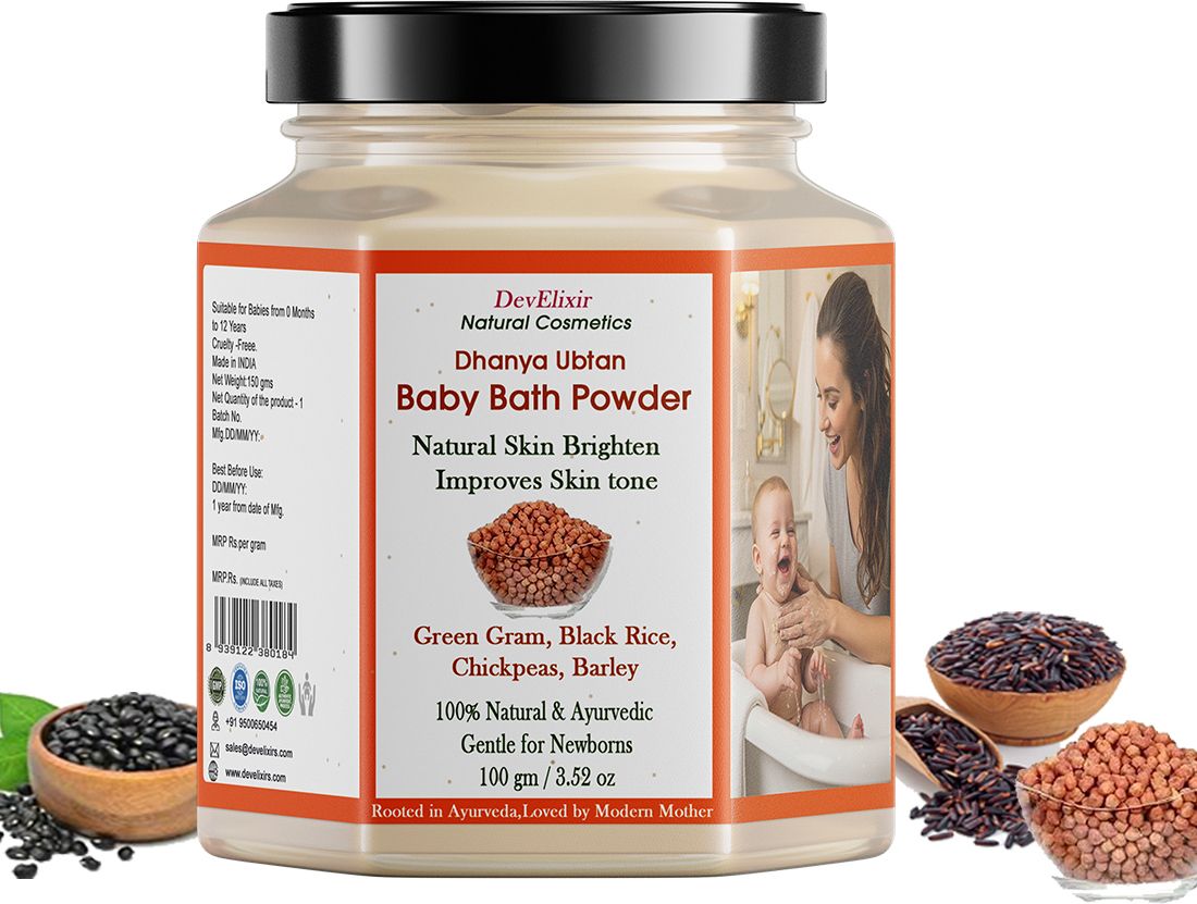 develixir Baby Bath Powder Skin Brightening & Polishing | Dhanya Ubtan – Natural Cleanser-picture-26