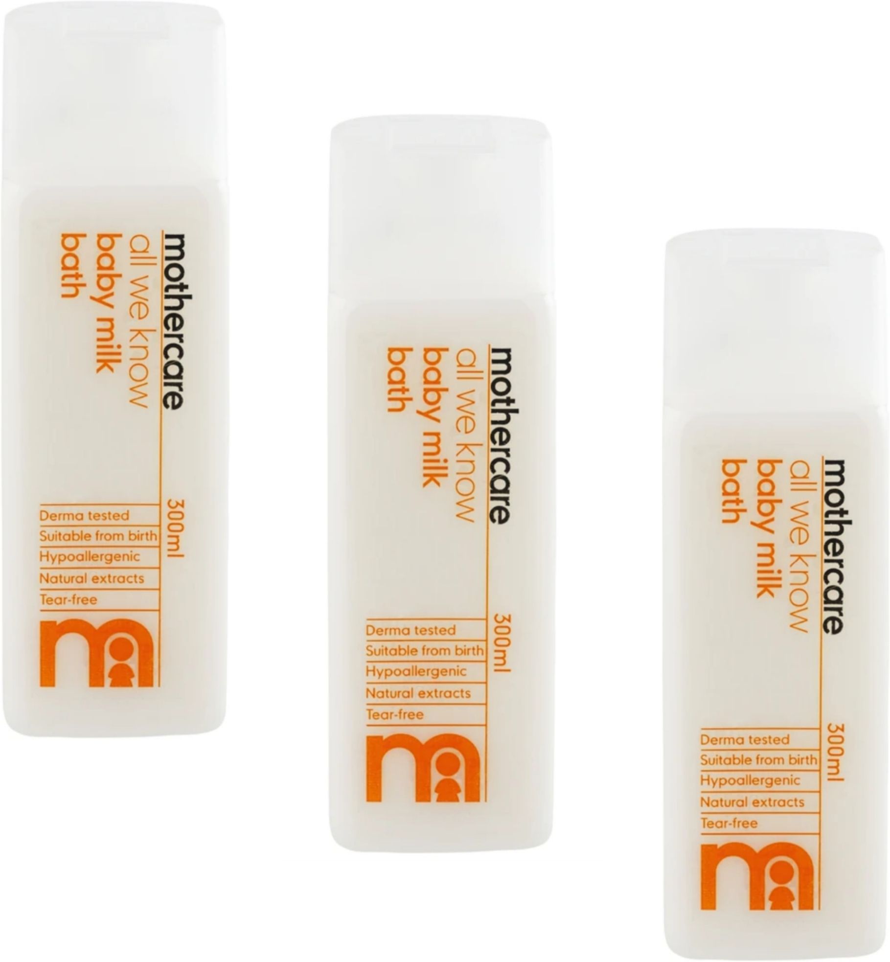 mothercare ALL WE KNOW BABY MILK BATH 300ML EACH (PACK-3)-picture-32