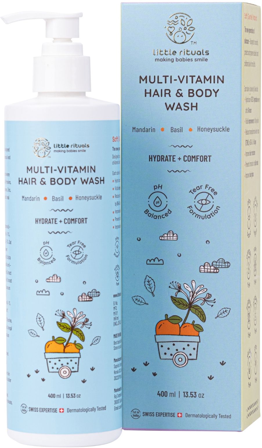 Multi-Vitamin Body & Hair Wash, pH 5.5. Honeysuckle, basil, mandarin. Organic-image-12