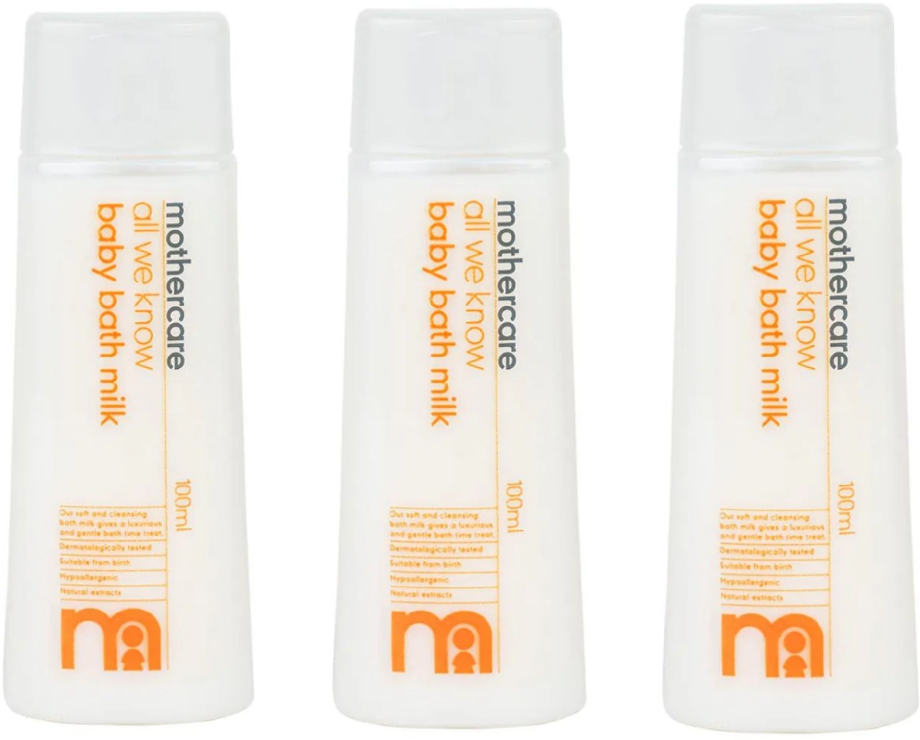 mothercare ALL WE KNOW BABY MILK BATH 100ML EACH (PACK-3)-picture-20