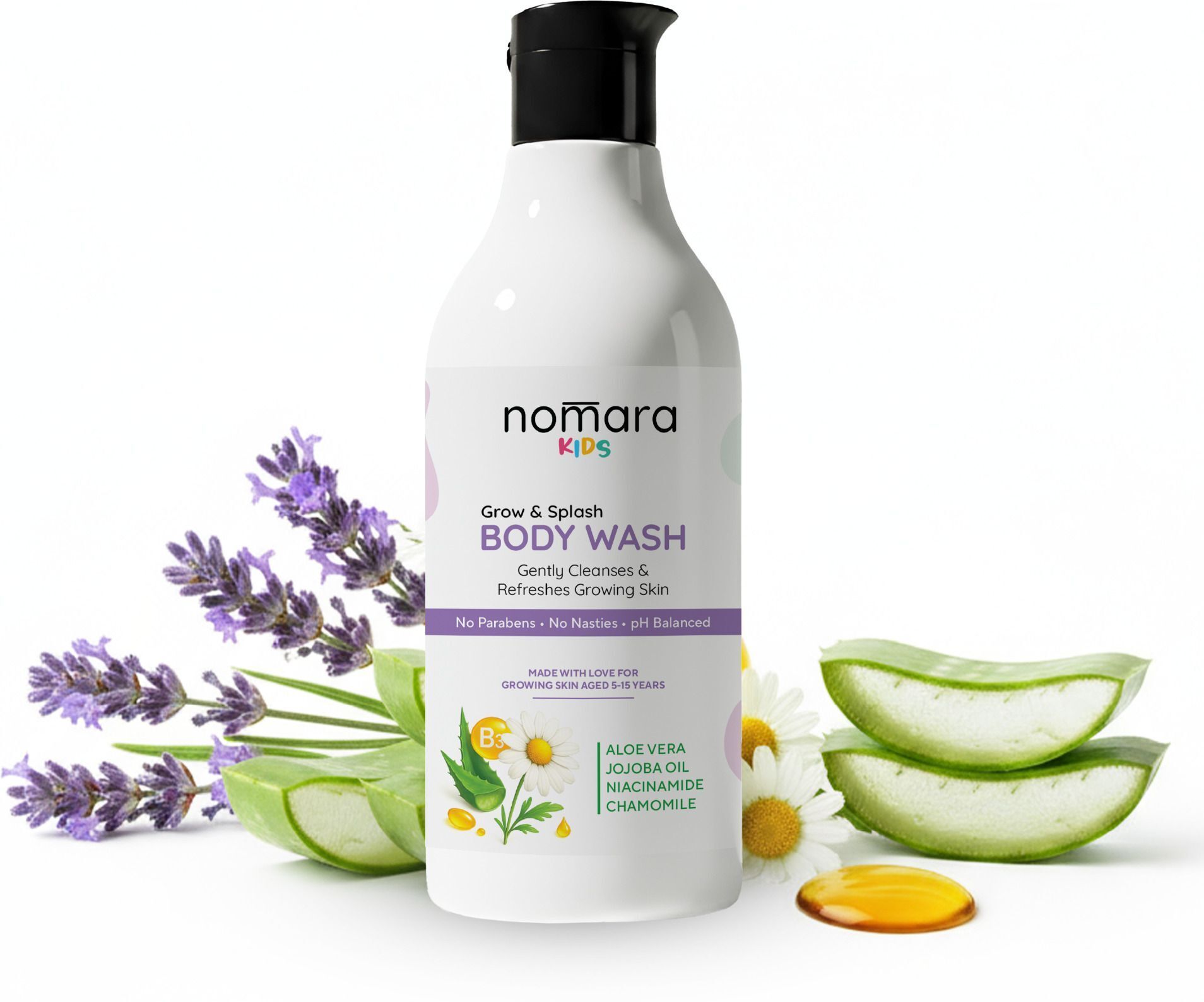 nomara Grow & Splash Body Wash For Kids Aged 5 to 15 Years, Gentle, Everyday Freshness-picture-33
