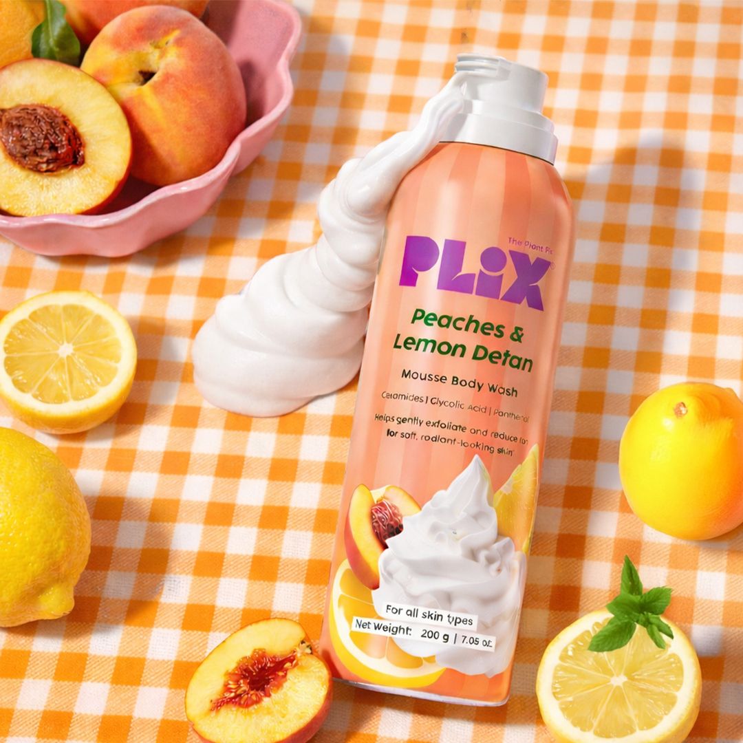 Peaches & Lemon De-Tan Mousse Body Wash | Brightening & Hydrating Body Cleanser-image-1