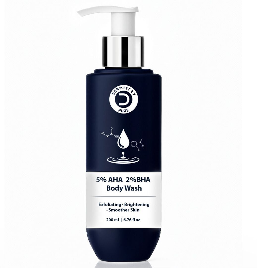 5% AHA 2% BHA Exfoliating DeTan Tan Removal Body Wash for Bumpy Strawberry Skin