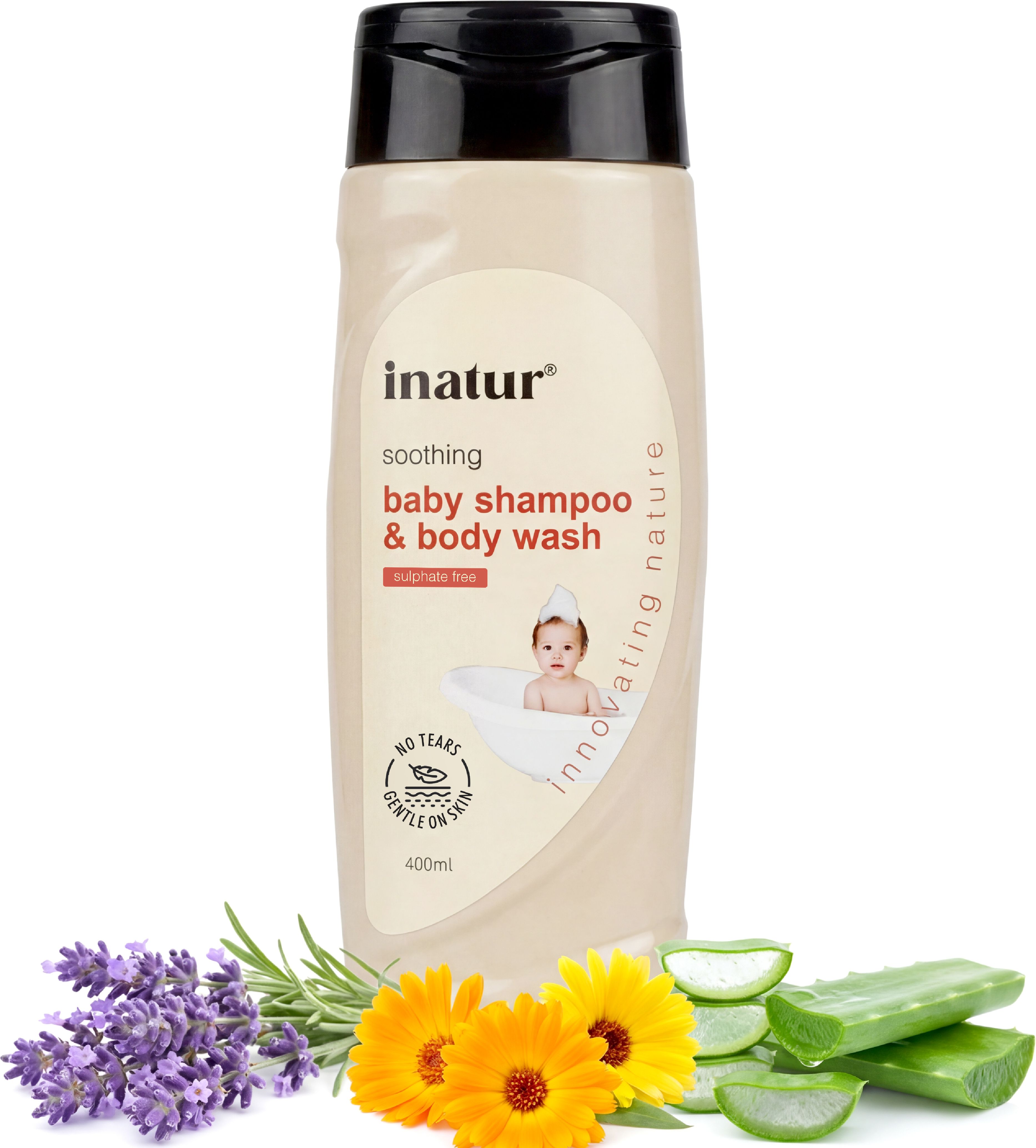 Baby Shampoo & Body Wash with Aloe & Calendula, Tear-Free Cleanser for Newborns-image-1