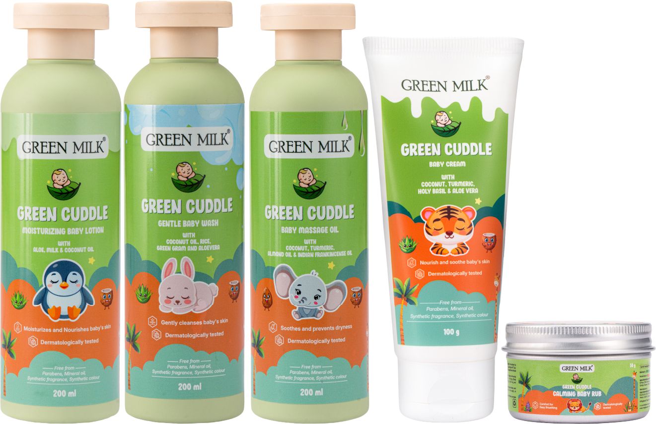 Green Cuddle Baby Care Bundle | Complete Daily Care Kit for Babies-image-22