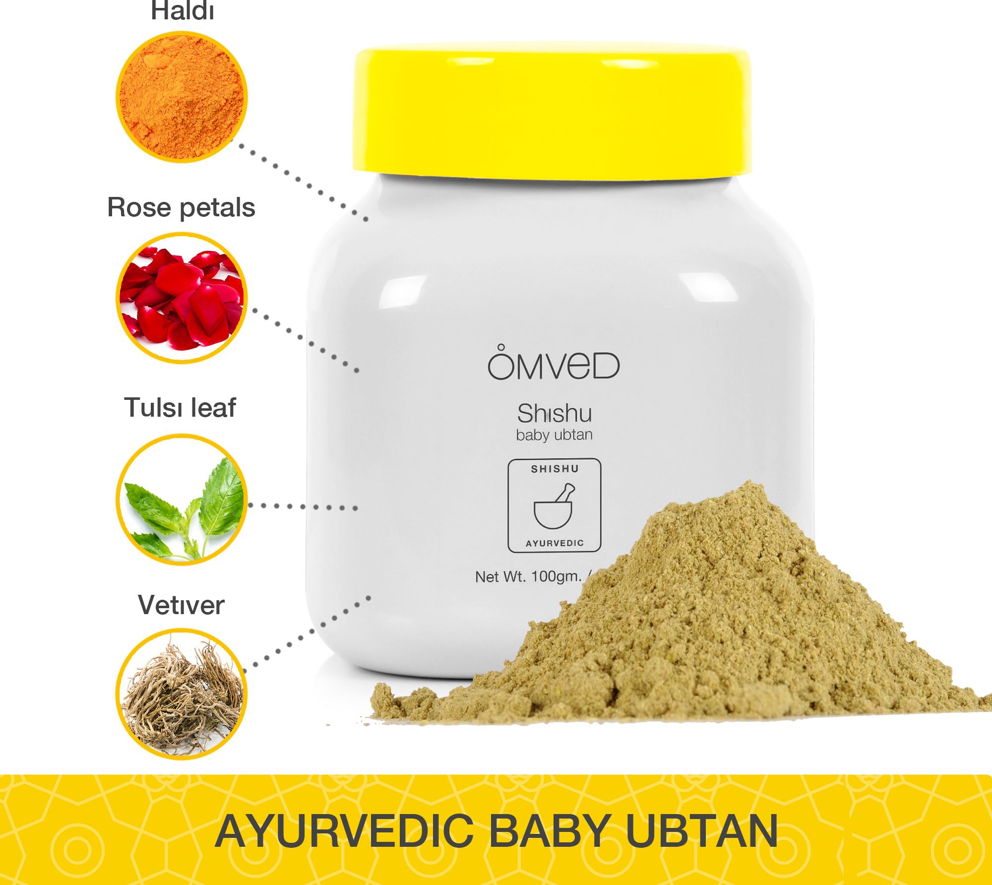 omved SHISHU Baby Ubtan - Ayurvedic Cleansing Bath Powder-picture-13
