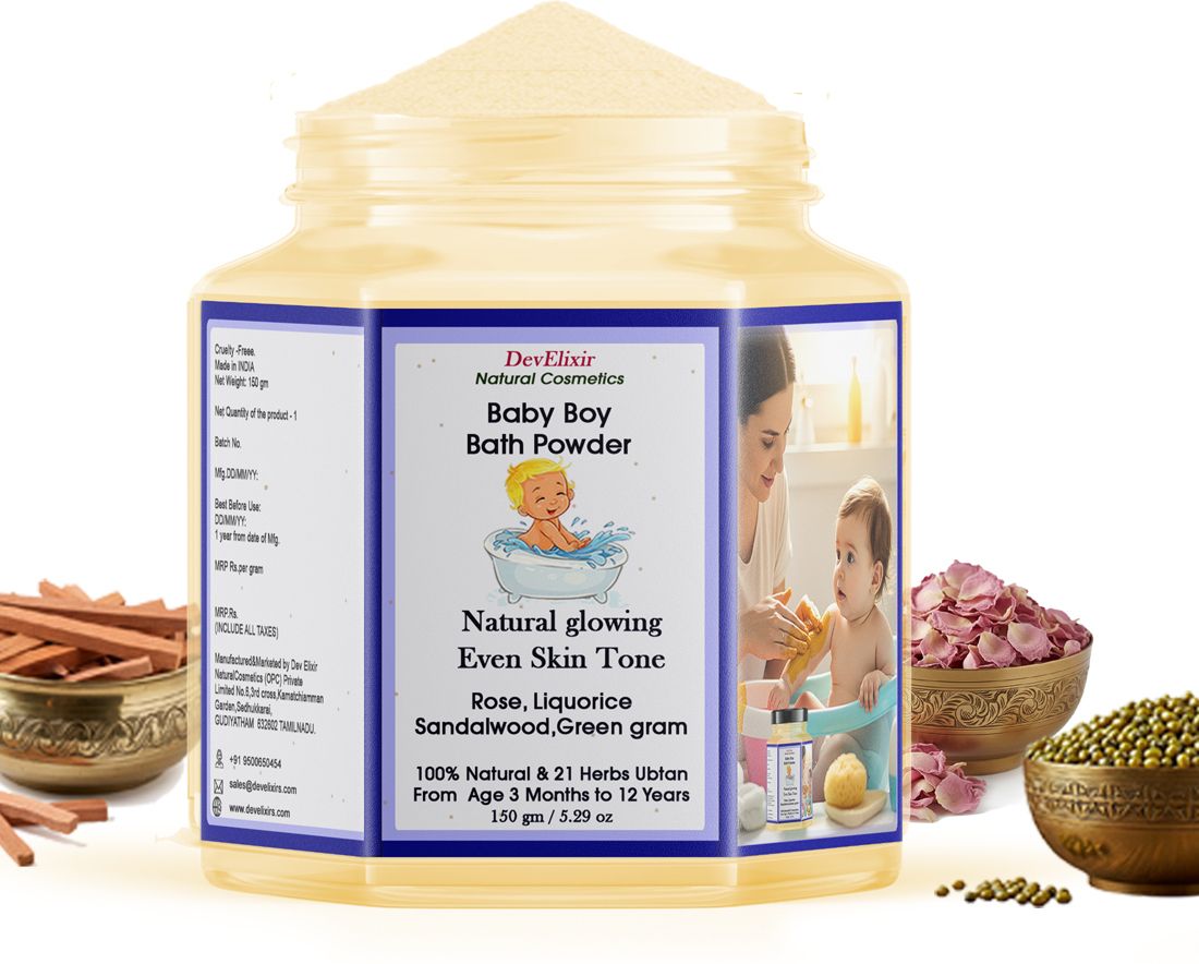 Baby Boy Bath Powder Even Tone, Soft & Smooth Skin 100% Natural Ayurvedic Ubtan-image-26
