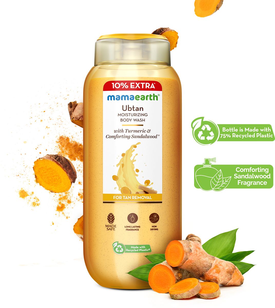 Ubtan Moisturizing Body Wash with Turmeric & Saffron for Tan Removal