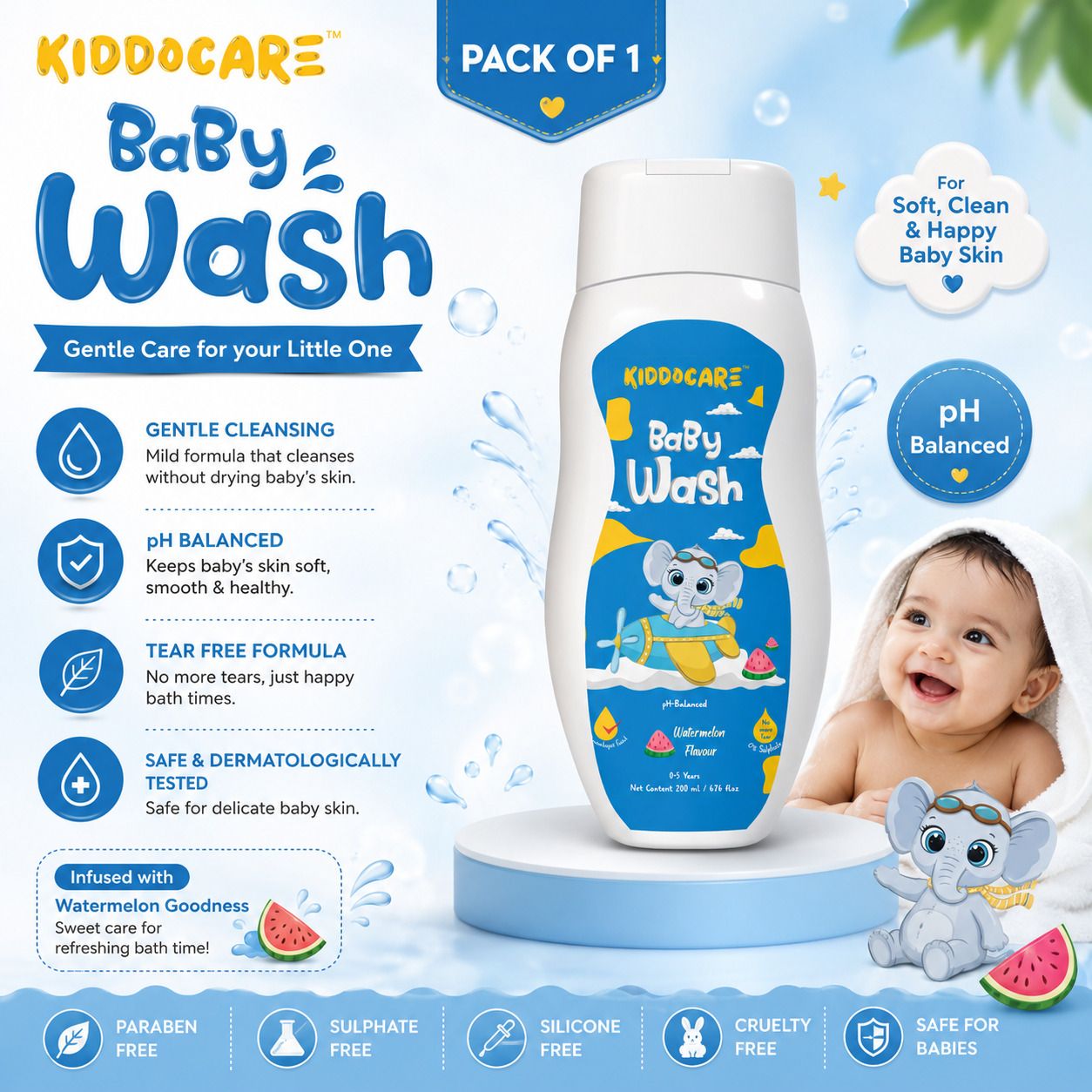 Baby Wash With Milk Protein, Oatmeal, Shea Butter and Vitamin E Baby Wash-image-3