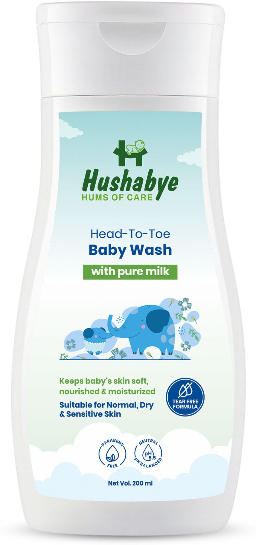 Head-To-Toe Baby Wash With Pure Milk & Pro Vitamin B5, Ph Balanced, Tear-Free