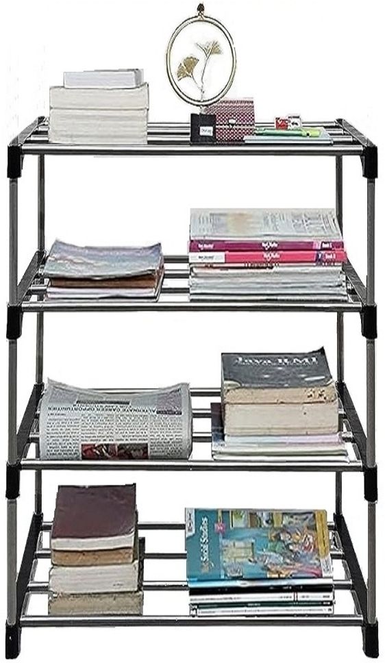 BOOK SHELF 4 LAYER COLLAPSIBLE Metal Open Book Shelf