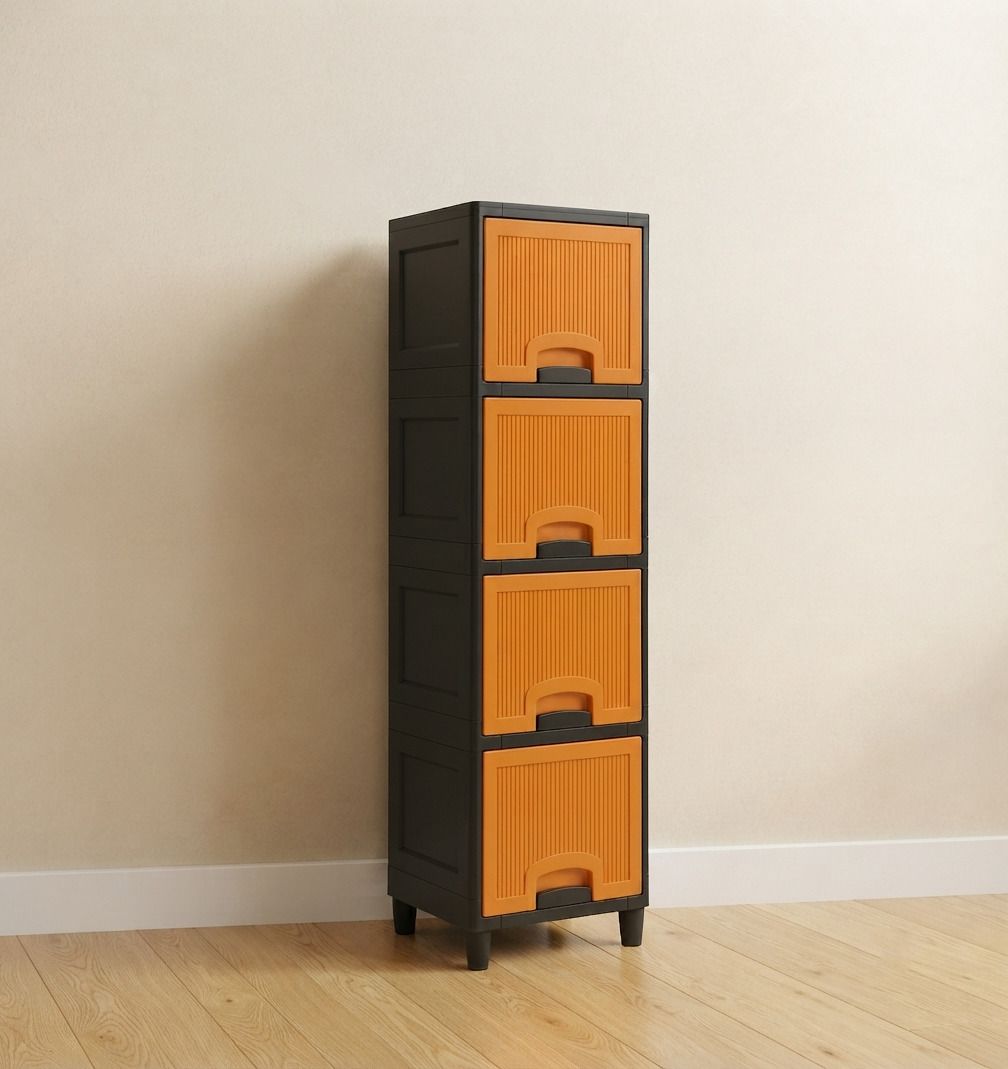 Plastic Modular Cabinet Drawer for Kitchen and Home Plastic Open Book Shelf-image-4