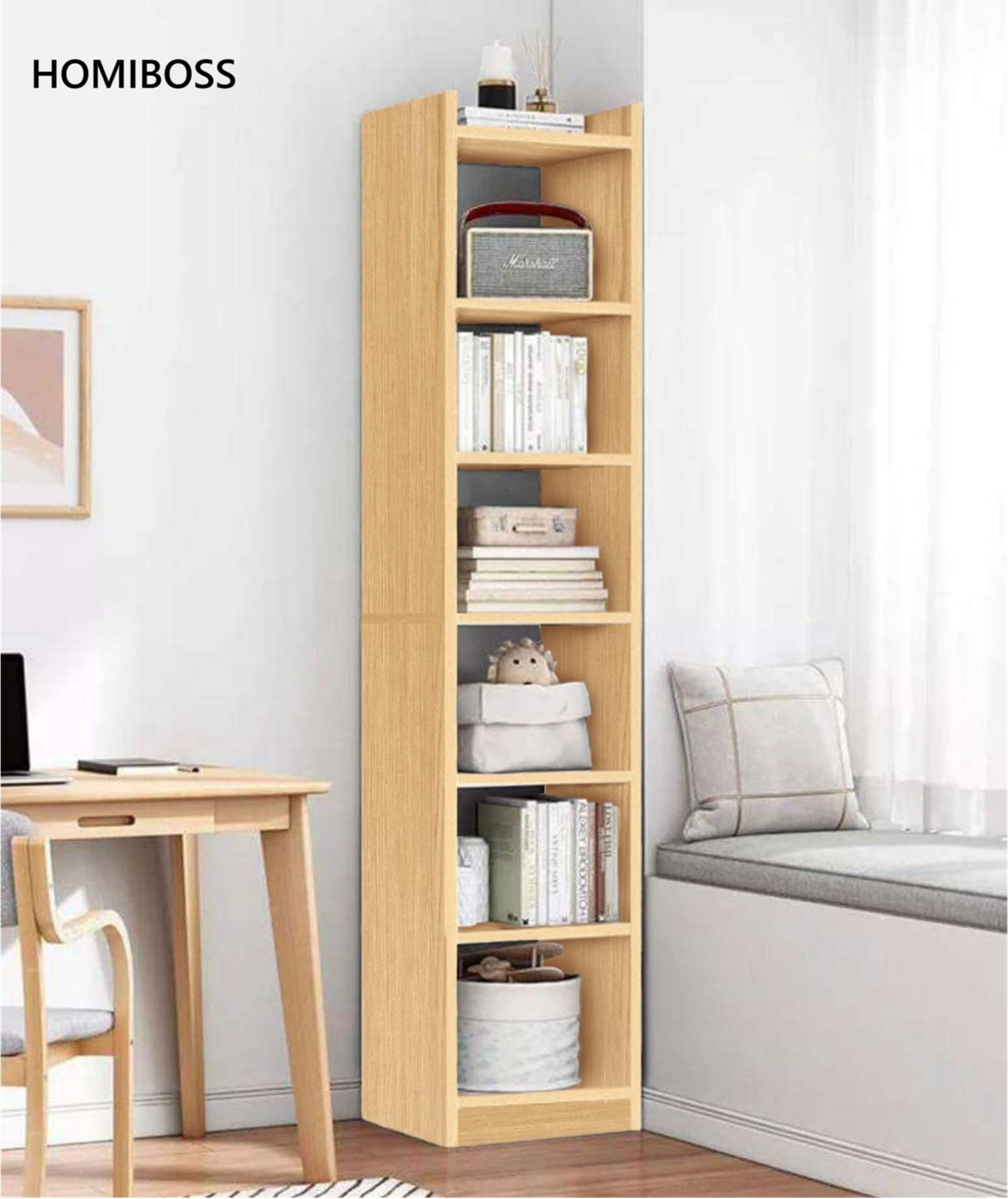 homiboss 3 Layer Engineered wood Multipurpose Rack Bookshelf Storage Organizer Stand Engineered Wood Open Book Shelf-picture-15